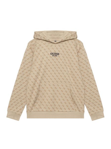 Guess Bluza L6YQ06 K4046 Beżowy Regular Fit. Brązowe bluzy dla chłopców Guess, z aplikacjami, bez ramiączek, bez kaptura. Za 264.99 zł.