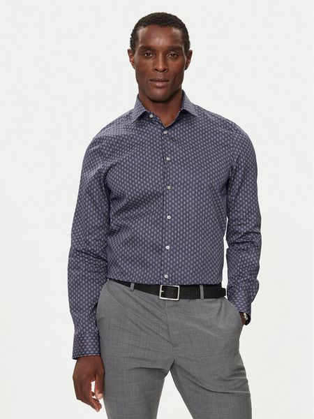 Michael Kors Koszula MK0DS01396 Granatowy Regular Fit. Niebieskie koszule męskie Michael Kors, m, bez wzorów, z bawełny, bez kołnierzyka, bez ramiączek. Za 239.99 zł.