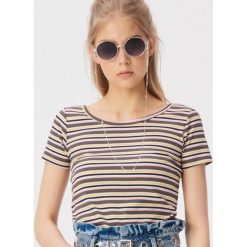 T-shirt w paski - Wielobarwny. Szare t-shirty damskie Sinsay, l, bez wzorów, bez kołnierzyka. W wyprzedaży za 7.99 zł.