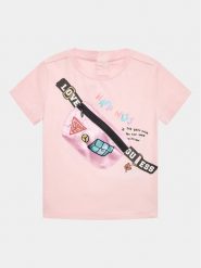 Guess T-Shirt K3YI04 K6YW1 Różowy Regular Fit. Czerwone t-shirty i topy dla dziewczynek Guess, z aplikacjami, z bawełny, bez ramiączek. Za 149.99 zł.