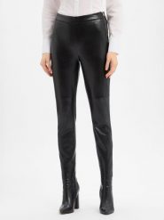 BOSS Orange spodnie z imitacji skóry - Taskin Kobiety czarny, 38. Czarne spodnie materiałowe damskie Boss Orange, uniwersalny, bez wzorów, ze skóry. Za 479.95 zł.