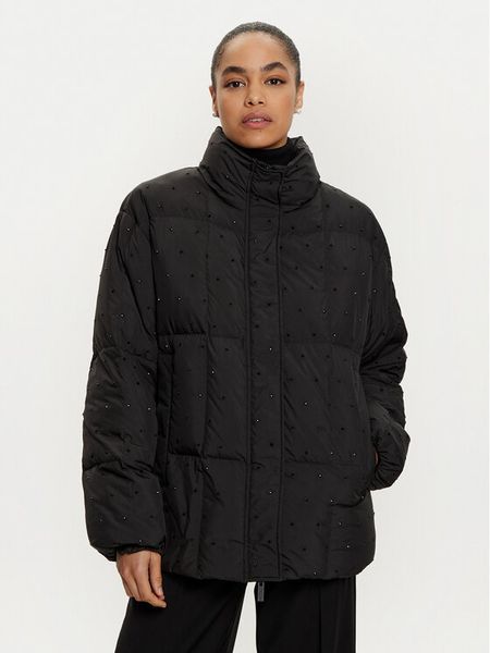 ViCOLO Kurtka puchowa TS0023 Czarny Regular Fit. Czarne kurtki damskie ViCOLO, l, bez wzorów, z puchu, bez kaptura. Za 749.99 zł.