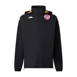 Veste à capuche Tunisie Pro. Czarne kurtki sportowe męskie Kappa, bez wzorów, na fitness i siłownię. Za 495.50 zł.