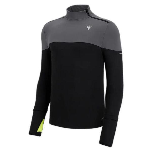Sweter 1/4 zip Macron Run Fcc Barney. Czarne swetry przez głowę męskie Macron, s, bez wzorów, z materiału, bez kołnierzyka. Za 311.00 zł.