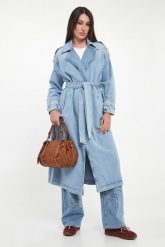 Płaszcz damski jeansowy LIU JO. Płaszcze damskie Liu Jo, bez wzorów, z jeansu, bez kaptura. Za 1,289.00 zł.