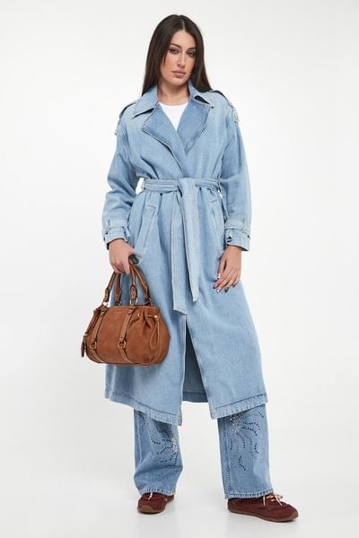 Płaszcz damski jeansowy LIU JO. Płaszcze damskie Liu Jo, bez wzorów, z jeansu, bez kaptura. Za 1,289.00 zł.
