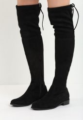 Czarne Kozaki Lady In Grey. Czarne kozaki damskie Born2be, za kolano, bez obcasa, na płaskiej podeszwie. Za 139.99 zł.