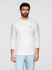 Longsleeve męski bawełniany z okrągłym dekoltem - biały V3 - Rozmiar: XXL. Białe bluzki z długim rękawem męskie Ombre Clothing, m, bez wzorów, z bawełny, biznesowe, bez kołnierzyka. Za 169.99 zł.