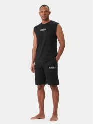 Guess Piżama U6GX02 KCAM1 Czarny Regular Fit. Czarne piżamy męskie Guess, m, z aplikacjami, z bawełny, bez ramiączek. Za 269.99 zł.