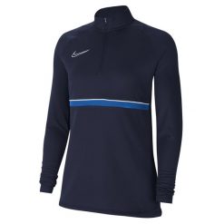 Bluza treningowa dziewczęca Nike Drifit Academy. Niebieskie t-shirty i topy dla dziewczynek Nike, bez wzorów, bez ramiączek. W wyprzedaży za 159.40 zł.