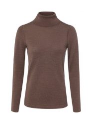 Brookshire bluzka z golfem Kobiety Wełna merino brązowy|szary, XXL. Brązowe bluzki damskie brookshire, xxl, bez wzorów, z wełny, bez kołnierzyka, bez ramiączek. Za 249.95 zł.