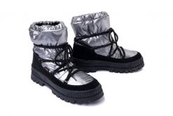 RIEKER Revolution TEX W2170-42 grey combination, śniegowce damskie. Szare śniegowce i trapery damskie Rieker, z wełny. Za 499.90 zł.