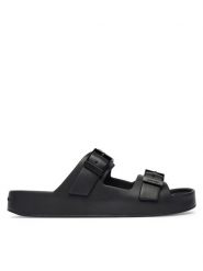 Calvin Klein Klapki Ergon Eva Double Bar Sandal HM0HM02116 Czarny. Czarne klapki męskie Calvin Klein, z syntetyku. Za 249.99 zł.