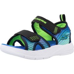 Sandały SKECHERS 407034N Niebieski. Niebieskie sandały męskie Skechers, z materiału, bez zapięcia. Za 152.99 zł.