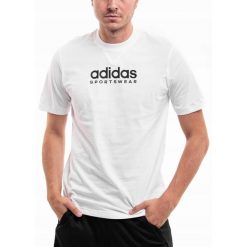 Koszulka Mężczyzna adidas T-shirt Bluzka Sportowa Treningowa Bawełniana r. S. Białe koszulki sportowe męskie Adidas, l, bez wzorów, z bawełny, bez kołnierzyka, bez ramiączek, na fitness i siłownię. Za 127.00 zł.