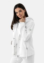 Kurtka wodoodporna z kapturem J-LAGUSTI. Białe kurtki damskie Volcano, l, bez wzorów, z materiału, z kapturem. Za 359.99 zł.