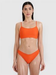 4F Góra od bikini damska - pomarańczowa XS. Brązowe bikini damskie 4f, na lato, uniwersalny, bez wzorów. W wyprzedaży za 29.99 zł.