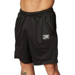 Spodenki treningowe LEONE 1947 Logo. Czarne szorty męskie LEONE 1947 APPAREL, na lato, m, bez wzorów. Za 99.99 zł.