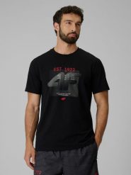 T-shirt bawełniany męski 4F 4FRSS26TTSHM4039. Czerwone t-shirty męskie 4f, m, bez wzorów, z bawełny, klasyczne, bez kołnierzyka. Za 57.99 zł.