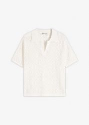 Sweter ażurowy. Czerwone swetry damskie bonprix, w ażurowe wzory, bez kołnierzyka, bez ramiączek, bez kaptura. Za 49.99 zł.