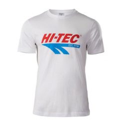 Koszulka męska Hi-Tec Retro - biała, Rozmiar XL. Białe buty sportowe męskie Hi-tec, m, bez wzorów, z bawełny, klasyczne, bez kołnierzyka. Za 39.99 zł.