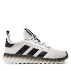Sneakersy adidas. Białe trampki i tenisówki chłopięce Adidas, bez wzorów, bez zapięcia. Za 179.99 zł.