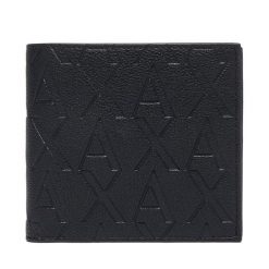 Portfel Armani Exchange. Czarne portfele męskie Armani Exchange, bez wzorów. Za 329.99 zł.