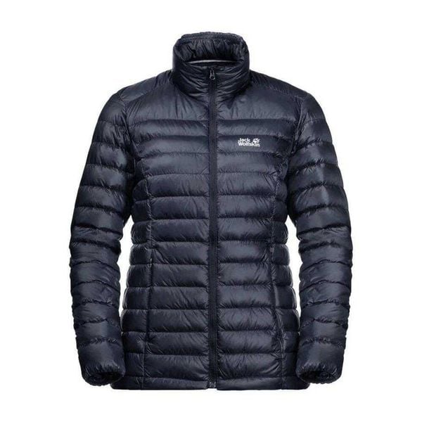 Kurtka Puchowa Damska JWP. Niebieskie kurtki damskie Jack Wolfskin, l, bez wzorów, z materiału, bez kaptura. Za 613.99 zł.