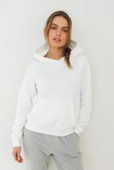 BLUZA RITA ECRU M - Flawless. Bluzy damskie Flawless, na zimę, l, bez wzorów, z bawełny, bez kaptura. Za 339.00 zł.
