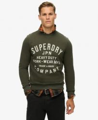 Superdry Bluza Machined Goods Workwear z bawełny organicznej – Surplus Goods. Zielone bluzy męskie Superdry., m, bez wzorów, z bawełny, bez kaptura. Za 289.75 zł.