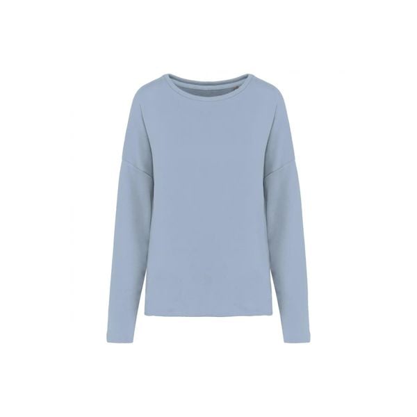 Bluza damska Kariban Loose. Niebieskie bluzy damskie KARIBAN, l, bez wzorów, z bawełny, bez kaptura. Za 147.00 zł.