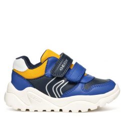 Sneakersy Geox. Niebieskie półbuty chłopięce Geox, bez wzorów, bez zapięcia. Za 169.99 zł.
