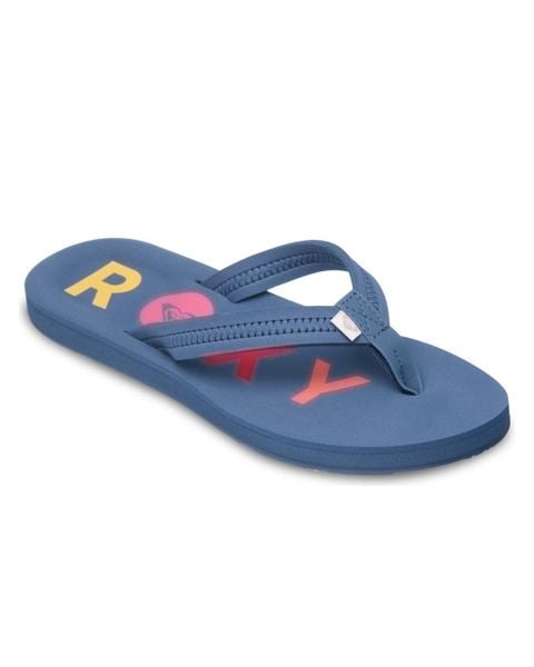 Sandały dla Kobiety VISTA Niebieski. Niebieskie sandały damskie Roxy, bez wzorów, z poliesteru, bez obcasa, bez zapięcia. Za 109.99 zł.