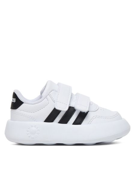 Adidas Sneakersy Breaknet 3.0 JS3680 Biały. Białe buty sportowe dziewczęce Adidas, bez wzorów, ze skóry, bez zapięcia. Za 129.99 zł.