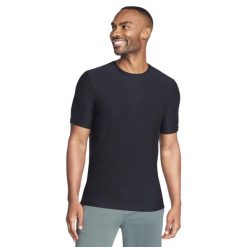 T-shirt sportowy z krótkim rękawem męski Go Dri All-Day Tee. Czarne t-shirty męskie Skechers, na lato, m, bez wzorów, z elastanu, sportowe, bez kołnierzyka. Za 129.99 zł.