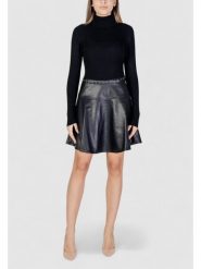 Morgan Sukienka dzianinowa 242-RPEPPER Czarny Slim Fit. Czarne sukienki damskie Morgan, bez wzorów, z dzianiny, bez kołnierzyka, bez ramiączek. Za 309.99 zł.