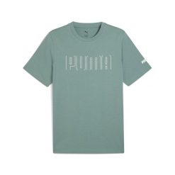 Koszulka graficzna Puma. Zielone buty sportowe męskie Puma, z gumy, bez zapięcia, na fitness i siłownię. Za 74.99 zł.