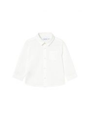 Mayoral Koszula 1118 Biały Regular Fit. Białe koszule dla chłopców Mayoral, bez wzorów, z bawełny, bez kołnierzyka, bez ramiączek. Za 99.99 zł.
