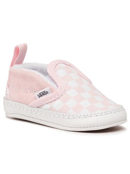 Vans Tenisówki Slip-On V Crib VN0A2XSL04E1 Różowy. Czerwone buty sportowe dziewczęce Vans, bez wzorów, z materiału, bez zapięcia. Za 89.99 zł.