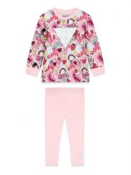 Guess Komplet bluza i legginsy K6YG03 K3841 Różowy Regular Fit. Czerwone bluzy dla dziewczynek Guess, z aplikacjami, z bawełny. Za 234.99 zł.