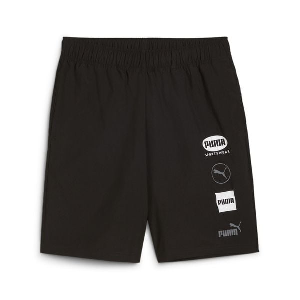 Szorty Puma Power Graphic 8". Czarne krótkie spodenki sportowe męskie Puma, l, bez wzorów, z materiału, do biegania. Za 168.45 zł.