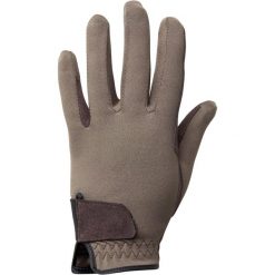 Rękawiczki jeździeckie dla dzieci FOUGANZA Basic. Brązowe rękawiczki dziecięce FOUGANZA, bez wzorów, z elastanu. Za 39.99 zł.