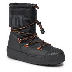 Śniegowce Moon Boot. Czarne kozaki damskie Moon Boot, z polaru. Za 1,239.00 zł.