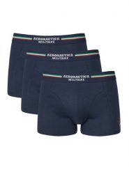 Aeronautica Militare Komplet bokserek AM1UBX001T Granatowy. Niebieskie bokserki męskie Aeronautica Militare, m, bez wzorów, z bawełny. Za 119.99 zł.