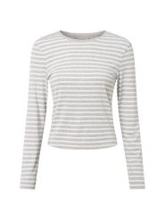 Comma casual identity koszulka z długim rękawem Kobiety wiskoza szary|biały, 38. Białe t-shirty damskie comma casual identity, bez wzorów, z wiskozy, casualowe, bez kołnierzyka. Za 139.95 zł.
