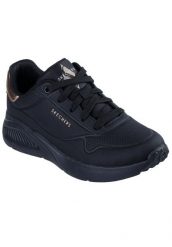 Buty sportowe damskie Skechers Uno Lite Shimmer Along. Czarne obuwie sportowe damskie Skechers, bez wzorów, z materiału, do biegania. Za 390.00 zł.