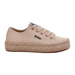 Trampki Damskie Z Plecionką Lee Cooper LCW-25-44-3215 Beżowe beżowy. Brązowe trampki i tenisówki damskie bez wzorów, z materiału, klasyczne, bez zapięcia. Za 197.76 zł.