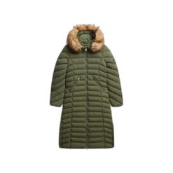 Damska długa kurtka Superdry Fuji. Zielone kurtki damskie Superdry., s, bez wzorów, z kapturem. Za 744.65 zł.
