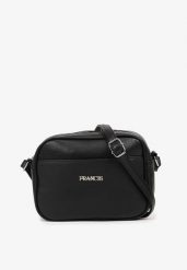 Czarna Torebka w Stylu Listonoszki z Napisem Dolenna. Czarne listonoszki damskie Renee, bez wzorów, eleganckie, bez dodatków. Za 54.99 zł.