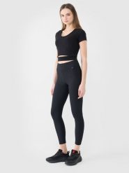 4F Legginsy dzianinowe damskie - czarne S. Czarne legginsy damskie 4f, s, bez wzorów, z dzianiny, z podwyższonym stanem. W wyprzedaży za 59.99 zł.